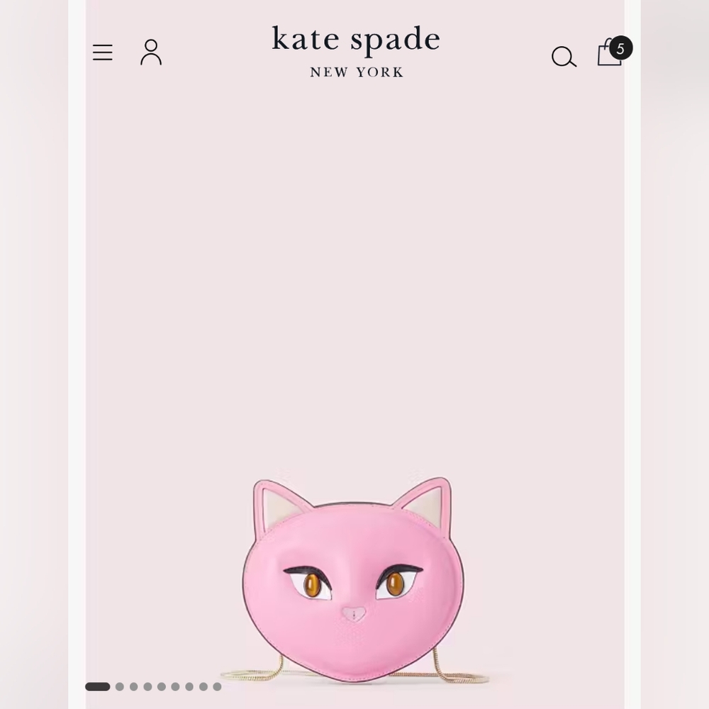 Kate Spade "Cats" Feline Face Crossbody Bag - Pink/Like new w/dust bag - Picture 2 of 16